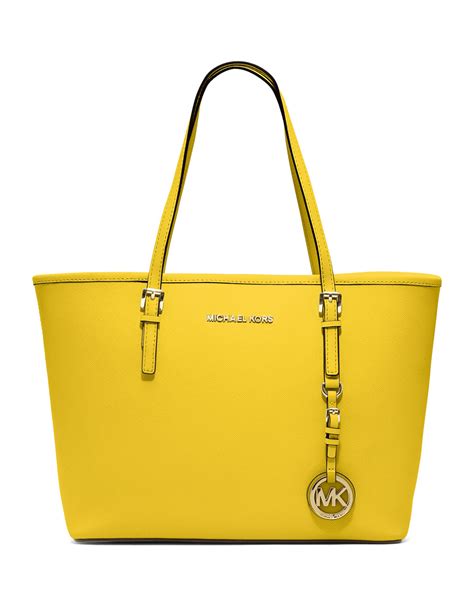 michael kors crossbody yellow tote dimensions|Michael Kors large saffiano tote.